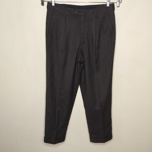 Zignone Biella Italy Dress Pants Wool Cashmere 34 x 30 Pleated Slacks - Picture 1 of 9